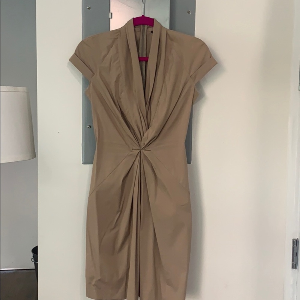 Khaki cap sleeved Hugo Boss dress